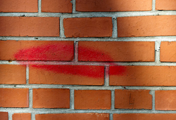 Brick wall with kiss gra