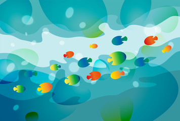 Naklejka na ściany i meble Colorful Fish background, vector