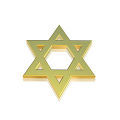 Golden pentagram - Golden simbol isolated on white