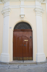 Fototapeta na wymiar Drewniane Portal. Matera. Basilicata.