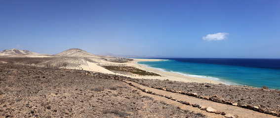 panorama du parc de jandia et chemin de randonnée