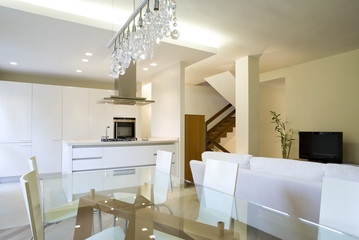 beauty interior of a modern flat, dinning room