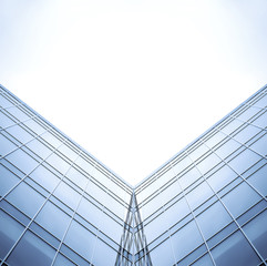 symmetric wall of glass building in haze - 26119641