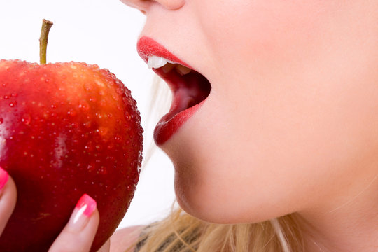 Woman Biting Apple