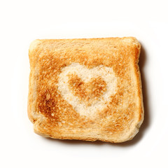 Toast with a heart on it