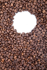 Brown roasted coffee beans