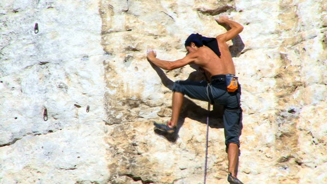 Young man Falls from the Rock