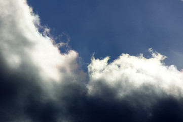 A view of clouds high in the sky.