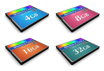 Set of CompactFlash memory cards