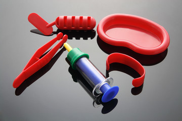 Toy Medical Instruments with Reflections