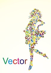 Silhouette of woman from butterflys