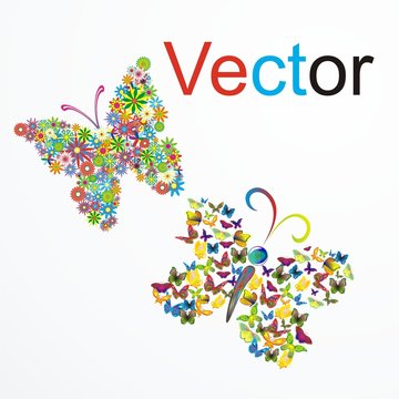 vector abstract dream butterflys