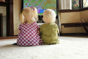 children watching television