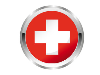 Fototapeta premium Schweiz Button - Silver Edition