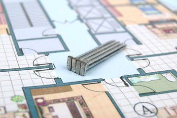 nails on blueprint