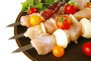raw chicken kebabs