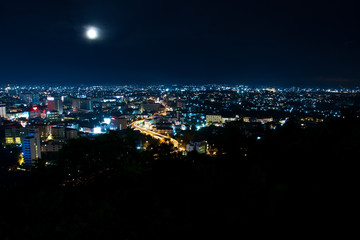 Fototapeta premium Top view of Pattaya in the night