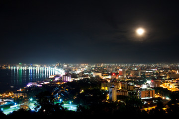 Fototapeta na wymiar Top view of Pattaya in the night