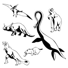 isolated dinosaurs vector illustration © Iosif