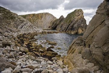 Fototapeta na wymiar Jurassic Coast in England near Lulworth Cove