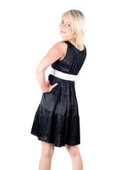 Beautiful woman in black dress