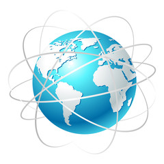 Globe with orbits