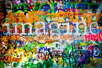 Fotobehang Muur van John Lennon (Praag) - Imagine (Deel 1) © PeterPunk