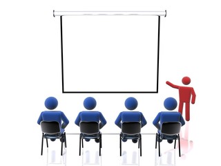 3D figure giving a presentation