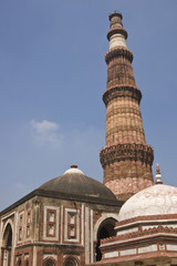 Qutb Minar. Ancient islamic victory tower. Delhi, India