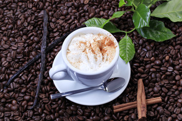 Cup of coffee with whipped cream