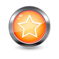 orange glossy star icon