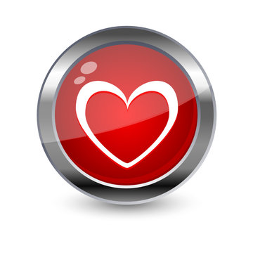 red heart glossy icon