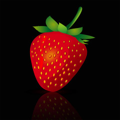 Falling strawberries, vector