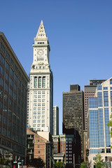 Fototapeta na wymiar custom house clock-tower, Boston, Mass