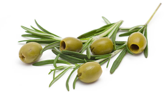 green olives with rosemary