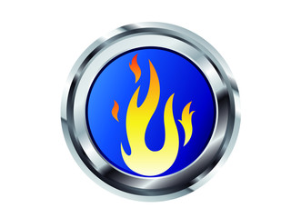 Webdesign Button mit Flammen