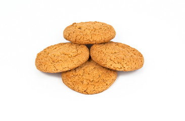 Oatmeal cookies isolated on white