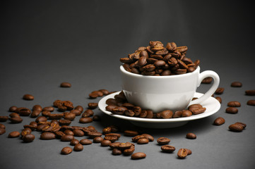 Coffee beans in cup