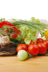 vegetables salad on wood