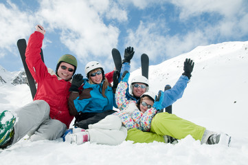 Family, ski, snow and fun