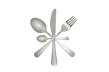 Gabel, Messer und Löffel mit Freistellungspfad