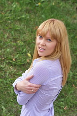 Fototapeta premium beautiful girl on nature