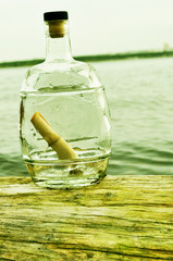 Bottle with a note, SOS