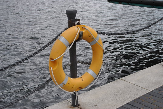 Life preserver at Isle of Dogs, London