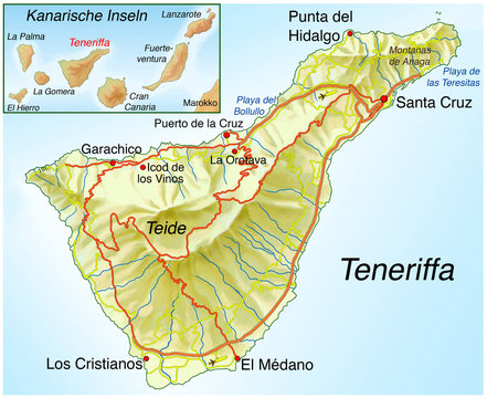 Landkarte von Teneriffa