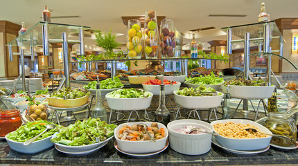 Salad buffet in a luxury hotel restaurant