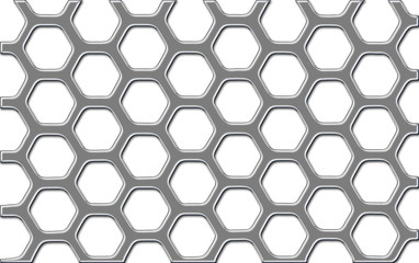 Metallic security grill - white background