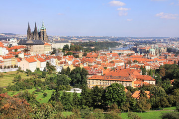View on the summer Prague gothic Castle