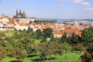 View on the autumn Prague gothic Castle