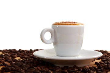 Espresso macchiato with cacao